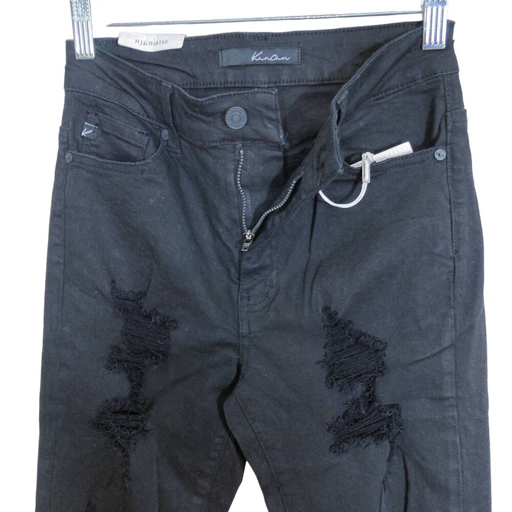 KanCan Jeans Ripped Shredded Skinny Women's Size 3/25 High Rise Waist Black NWT - Picture 15 of 16